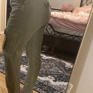 Nicole Miller Olive Green Boyfriend Jeans